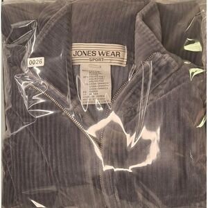 Jones Wear Blue Grey Corduroy Quarter Zip Pullover Size M Women Men Vintage Y2K